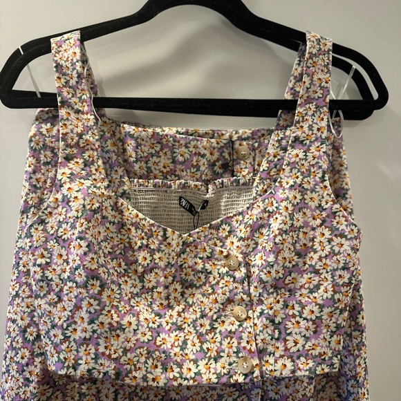 Zara Lavender Floral Midi Skirt and Crop Top Set NWT - Picture 5 of 8